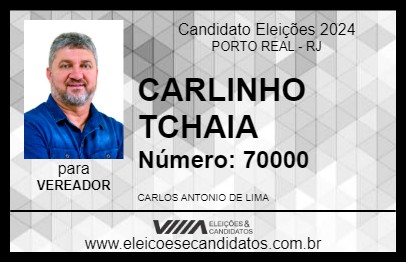 Candidato CARLINHO TCHAIA 2024 - PORTO REAL - Eleições