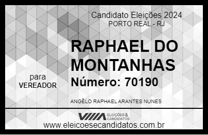 Candidato RAPHAEL DO MONTANHAS 2024 - PORTO REAL - Eleições