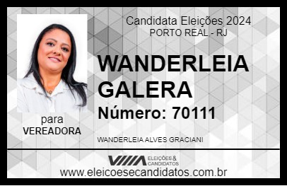 Candidato WANDERLEIA GALERA 2024 - PORTO REAL - Eleições