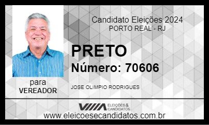 Candidato PRETO 2024 - PORTO REAL - Eleições