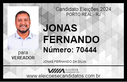 Candidato JONAS FERNANDO 2024 - PORTO REAL - Eleições