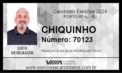 Candidato CHIQUINHO 2024 - PORTO REAL - Eleições