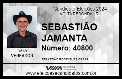 Candidato SEBASTIÃO JAMANTA 2024 - VOLTA REDONDA - Eleições