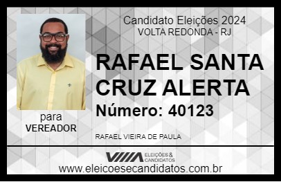 Candidato RAFAEL SANTA CRUZ ALERTA 2024 - VOLTA REDONDA - Eleições