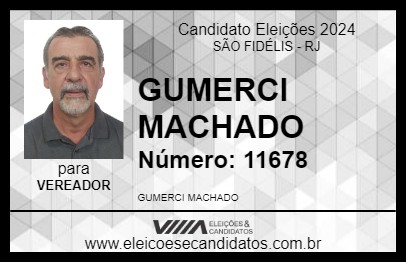 Candidato GUMERCI MACHADO 2024 - SÃO FIDÉLIS - Eleições