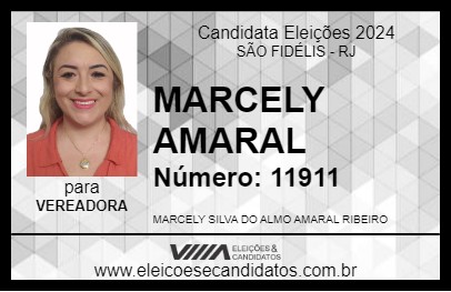 Candidato MARCELY AMARAL 2024 - SÃO FIDÉLIS - Eleições