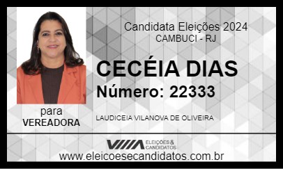 Candidato CECÉIA DIAS 2024 - CAMBUCI - Eleições