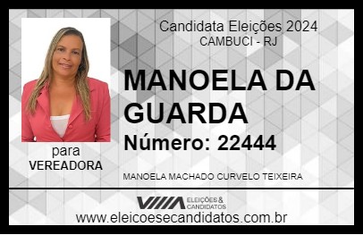 Candidato MANOELA DA GUARDA 2024 - CAMBUCI - Eleições