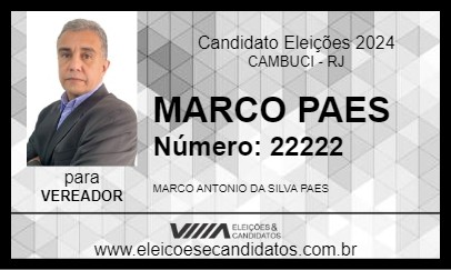 Candidato MARCO PAES 2024 - CAMBUCI - Eleições