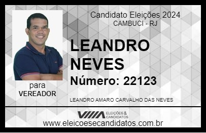 Candidato LEANDRO NEVES 2024 - CAMBUCI - Eleições