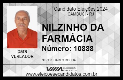 Candidato NILZINHO DA FARMÁCIA 2024 - CAMBUCI - Eleições