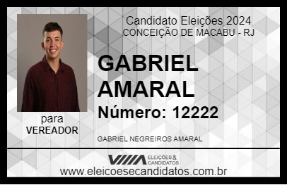 Candidato GABRIEL AMARAL 2024 - CONCEIÇÃO DE MACABU - Eleições