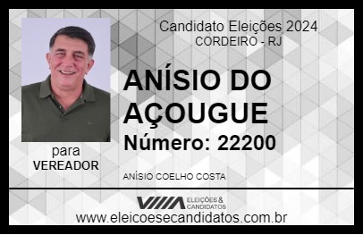 Candidato ANÍSIO DO AÇOUGUE 2024 - CORDEIRO - Eleições