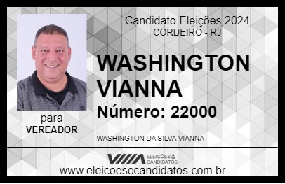 Candidato WASHINGTON VIANNA 2024 - CORDEIRO - Eleições