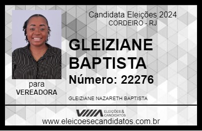 Candidato GLEIZIANE BAPTISTA 2024 - CORDEIRO - Eleições