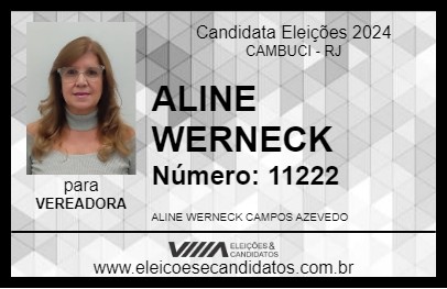 Candidato ALINE WERNECK 2024 - CAMBUCI - Eleições