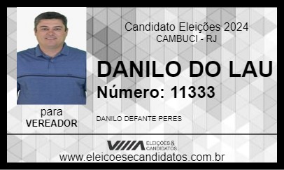 Candidato DANILO DO LAU 2024 - CAMBUCI - Eleições