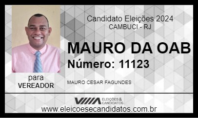 Candidato MAURO DA OAB 2024 - CAMBUCI - Eleições