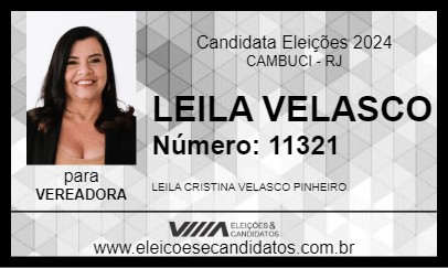 Candidato LEILA VELASCO 2024 - CAMBUCI - Eleições