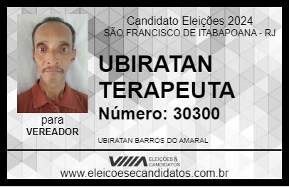 Candidato UBIRATAN TERAPEUTA 2024 - SÃO FRANCISCO DE ITABAPOANA - Eleições