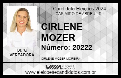 Candidato CIRLENE MOZER 2024 - CASIMIRO DE ABREU - Eleições