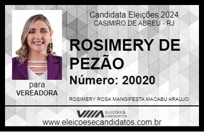 Candidato ROSIMERY DE PEZÃO 2024 - CASIMIRO DE ABREU - Eleições