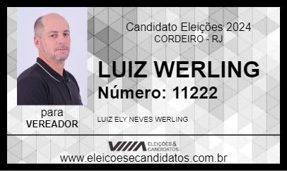 Candidato LUIZ WERLING 2024 - CORDEIRO - Eleições