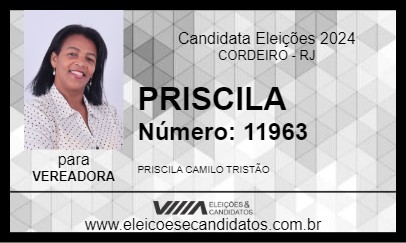 Candidato PRISCILA 2024 - CORDEIRO - Eleições