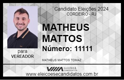 Candidato MATHEUS MATTOS 2024 - CORDEIRO - Eleições