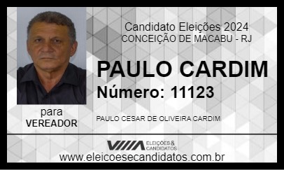 Candidato PAULO CARDIM 2024 - CONCEIÇÃO DE MACABU - Eleições