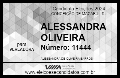 Candidato ALESSANDRA OLIVEIRA 2024 - CONCEIÇÃO DE MACABU - Eleições