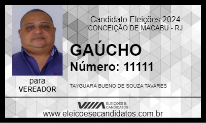 Candidato GAÚCHO 2024 - CONCEIÇÃO DE MACABU - Eleições