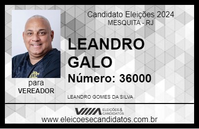 Candidato LEANDRO GALO 2024 - MESQUITA - Eleições