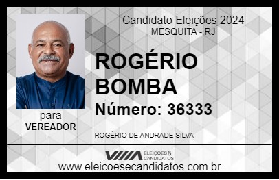 Candidato ROGÉRIO BOMBA 2024 - MESQUITA - Eleições