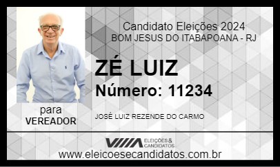 Candidato ZÉ LUIZ 2024 - BOM JESUS DO ITABAPOANA - Eleições