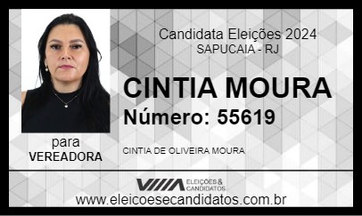 Candidato CINTIA MOURA 2024 - SAPUCAIA - Eleições