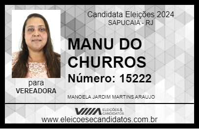 Candidato MANU DO CHURROS 2024 - SAPUCAIA - Eleições