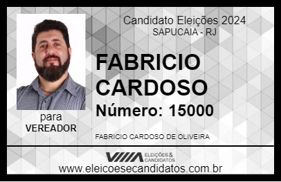 Candidato FABRICIO CARDOSO 2024 - SAPUCAIA - Eleições