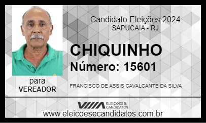 Candidato CHIQUINHO 2024 - SAPUCAIA - Eleições