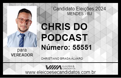 Candidato CHRIS DO PODCAST 2024 - MENDES - Eleições