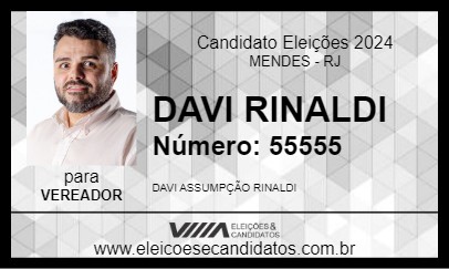 Candidato DAVI RINALDI 2024 - MENDES - Eleições