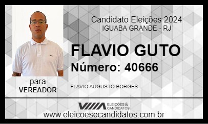 Candidato FLAVIO GUTO 2024 - IGUABA GRANDE - Eleições