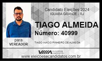 Candidato TIAGO ALMEIDA 2024 - IGUABA GRANDE - Eleições