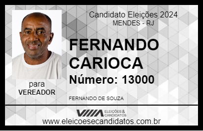 Candidato FERNANDO CARIOCA 2024 - MENDES - Eleições