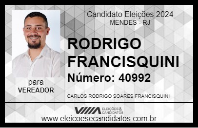 Candidato RODRIGO FRANCISQUINI 2024 - MENDES - Eleições