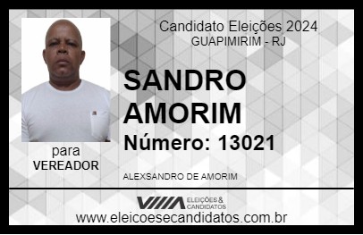 Candidato SANDRO AMORIM 2024 - GUAPIMIRIM - Eleições