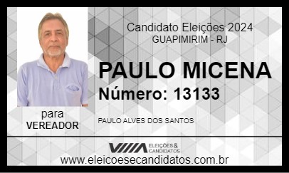 Candidato PAULO MICENA 2024 - GUAPIMIRIM - Eleições