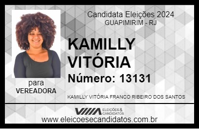 Candidato KAMILLY VITÓRIA 2024 - GUAPIMIRIM - Eleições