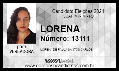 Candidato LORENA 2024 - GUAPIMIRIM - Eleições