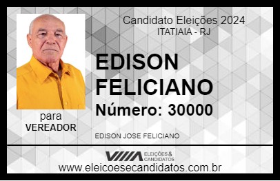 Candidato EDISON FELICIANO 2024 - ITATIAIA - Eleições